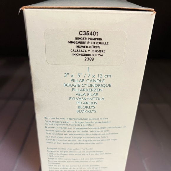 PartyLite Ginger Pumpkin Pillar Candle NIB - Picture 2 of 2